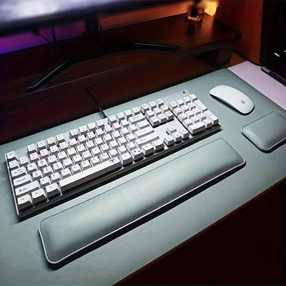 Ergonomic Desk Pad Set with Leather Wrist Rests