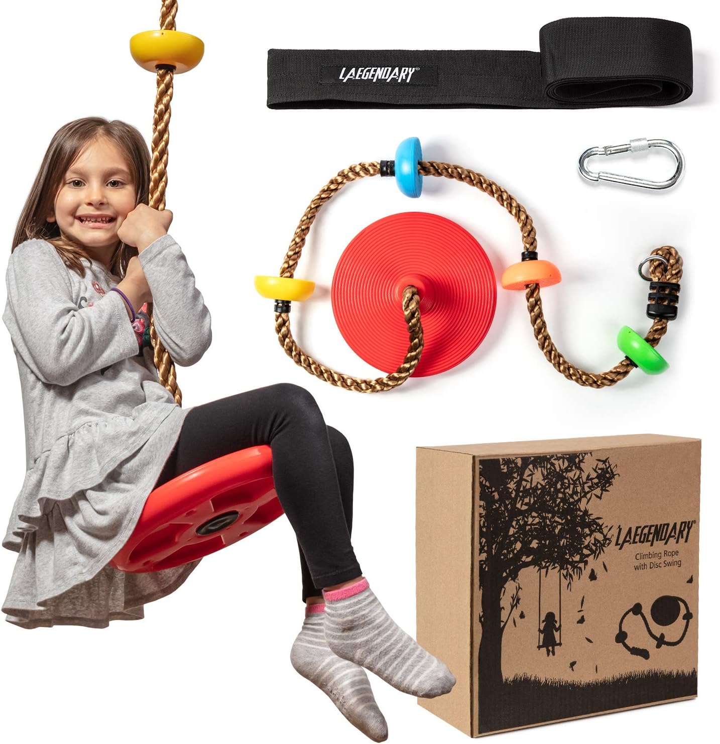 Fun Outdoor Kids Tree Swing Playset with Rope Climber