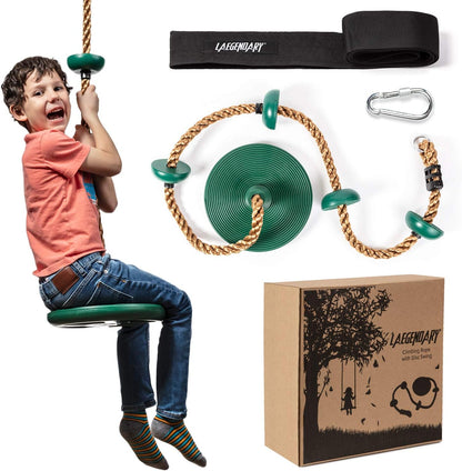 Fun Outdoor Kids Tree Swing Playset with Rope Climber - Halri