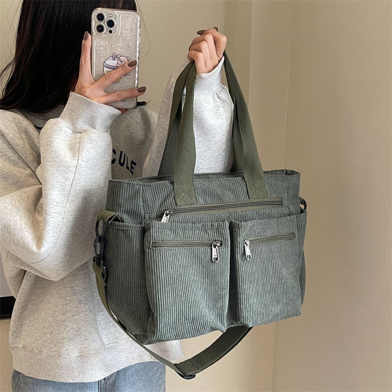 Classic Ribbed Fabric Shopping Bag