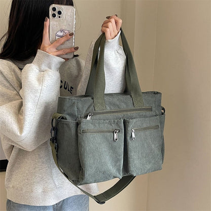Classic Ribbed Fabric Shopping Bag