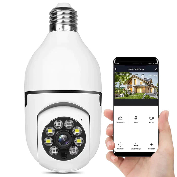 Wi-Fi Smart Light Bulb Security Camera with Night Vision - Halri