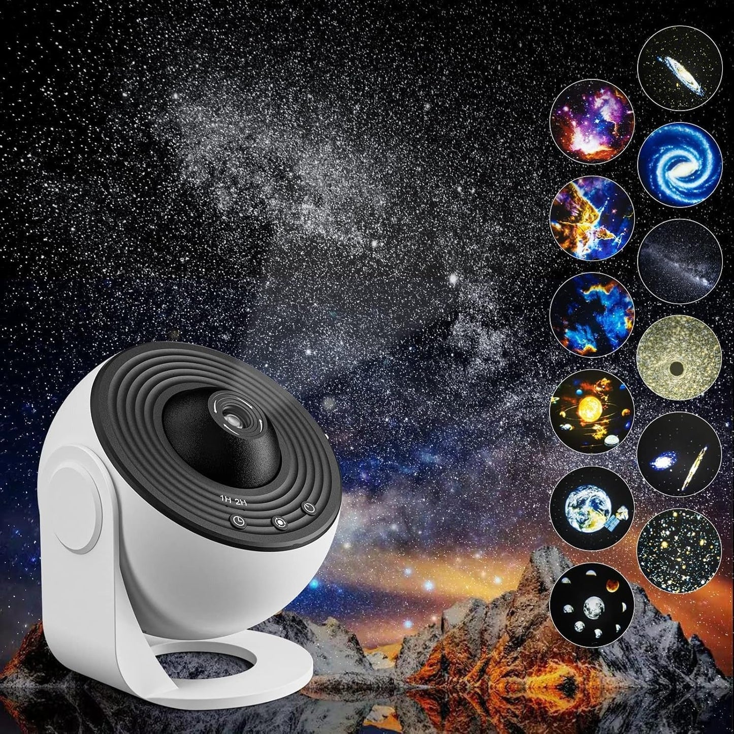 Cosmic Star Projector with 12 Galaxy Scenes - Halri