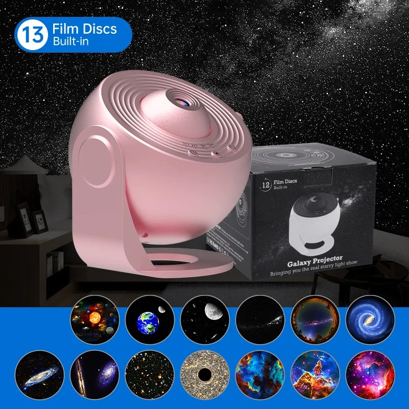 360° Planetarium Projector, Soothing Star Light for Relaxation, Discover 12 Galaxy Films in Stunning Detail
