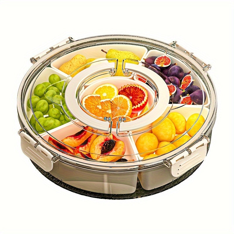 360° Rotating Snack Bowl with Divided Compartments – BPA-Free Plastic Snack Organizer for Easy Serving 5