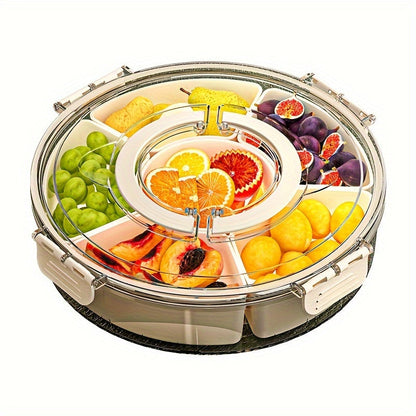 360° Rotating Snack Bowl with Divided Compartments – BPA-Free Plastic Snack Organizer for Easy Serving 5