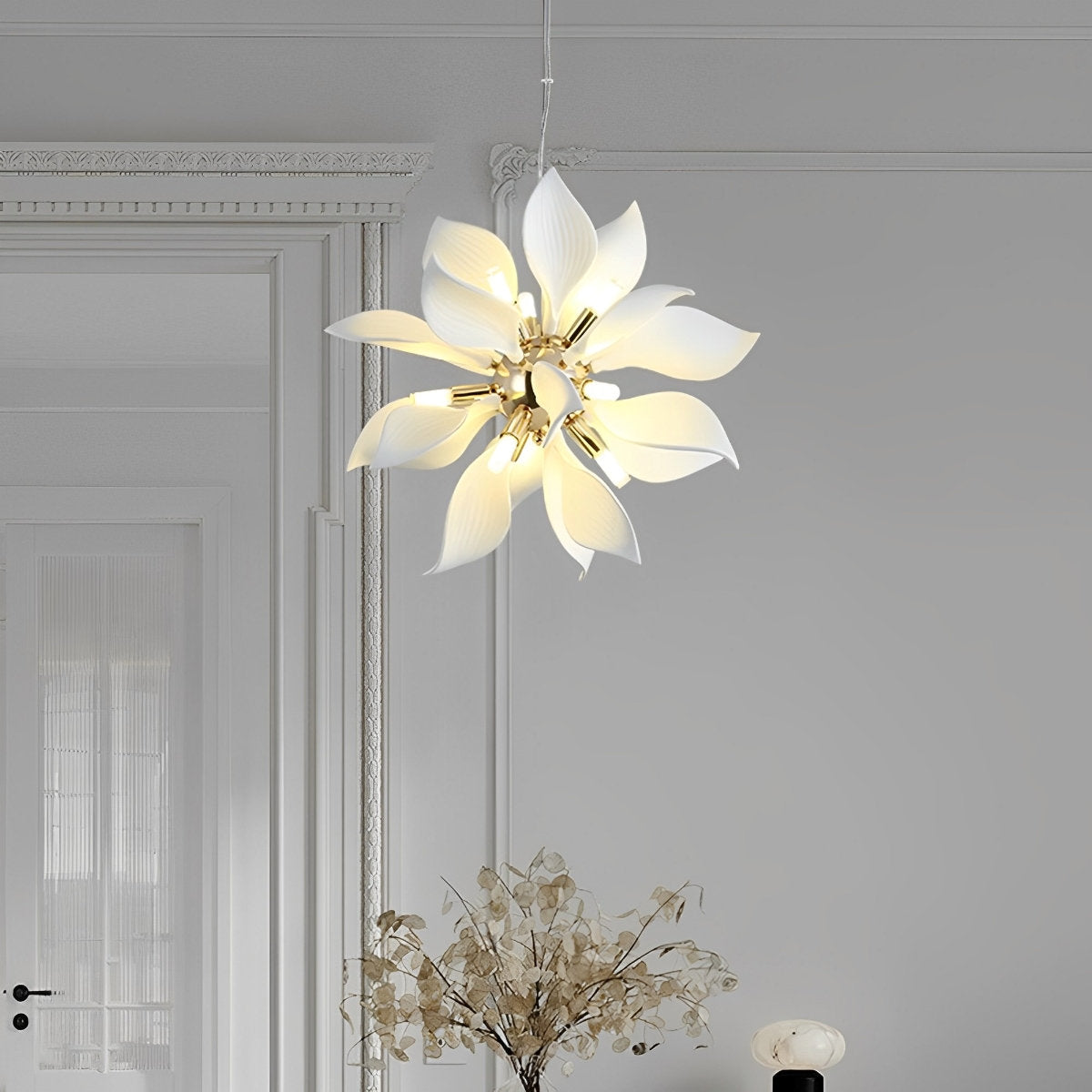 Elegant Glass Floral Pendant Lighting Fixture