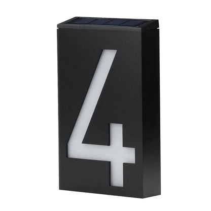 Solar Powered Outdoor House Number Sign