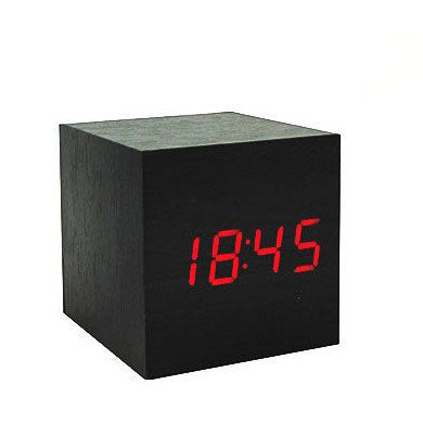 Smart Wooden LED Digital Alarm Clock with Sound Control