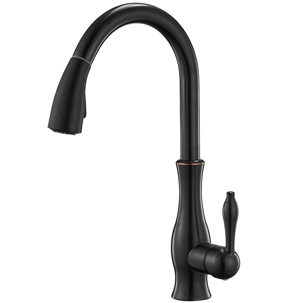 Copper Kitchen Sink Faucet with Hot and Cold Water Mixer - Halri