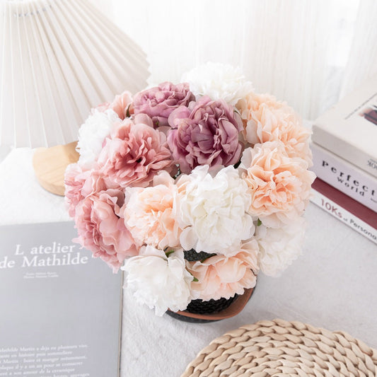 Artificial Peony Flower Arrangement Home Decor - Halri