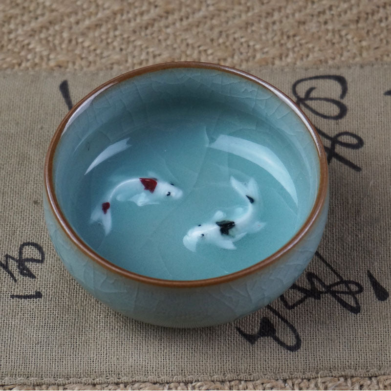 Delicate Chinese Tea Set Zodiac Fish Tea Cup