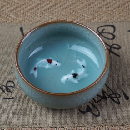 Delicate Chinese Tea Set Zodiac Fish Tea Cup