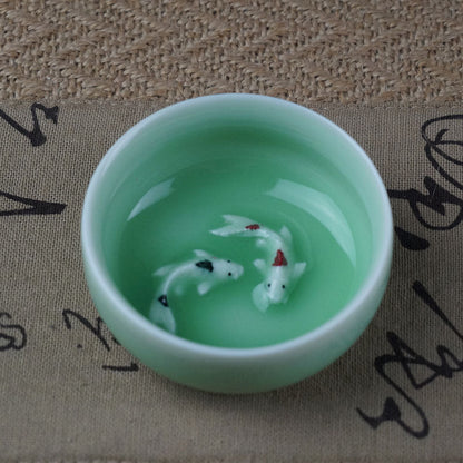 Delicate Chinese Tea Set Zodiac Fish Tea Cup