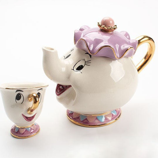 Enchanted Beauty Teapot Gold Ceramic Tea Set