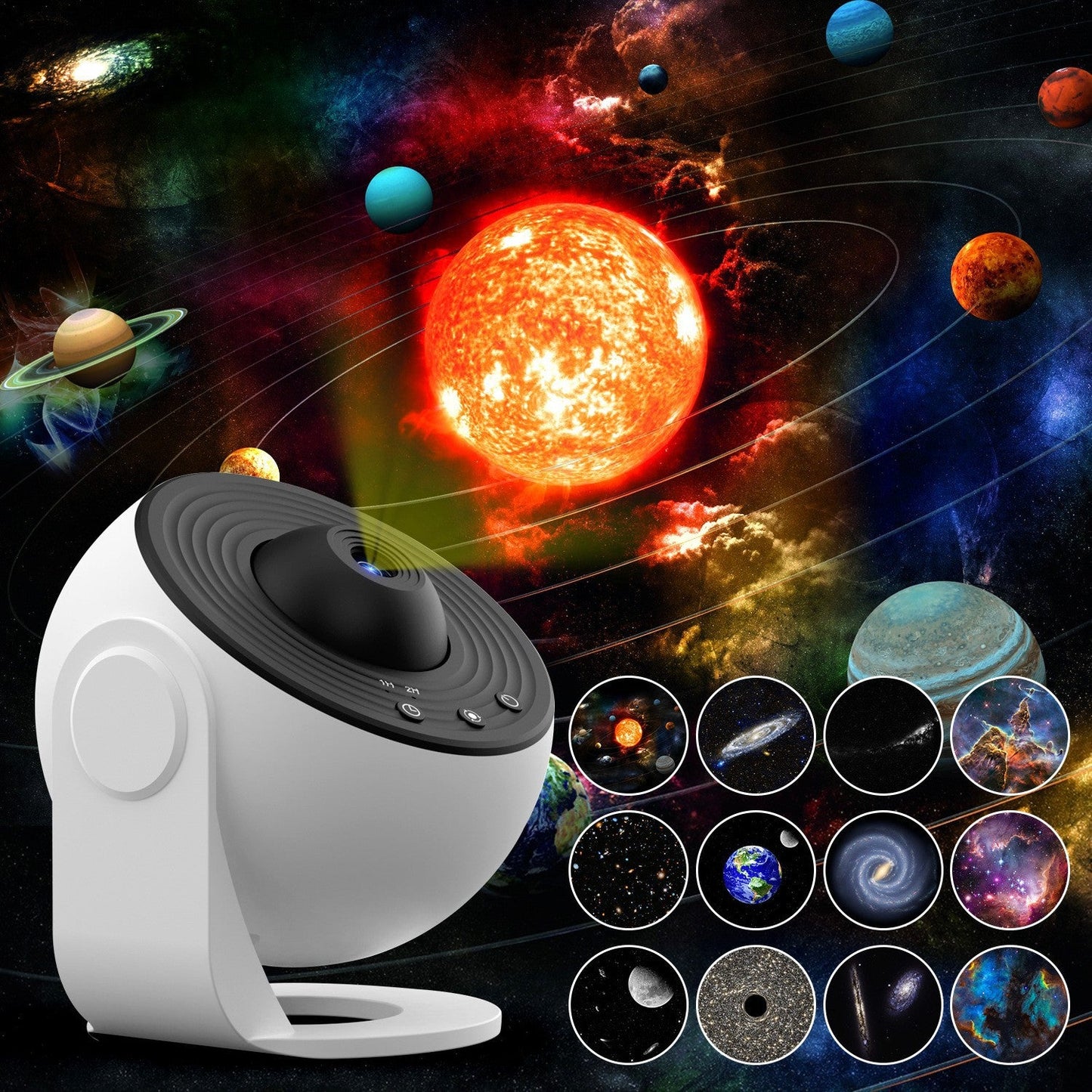 Cosmic Star Projector Table Lamp with HD Videos - Halri