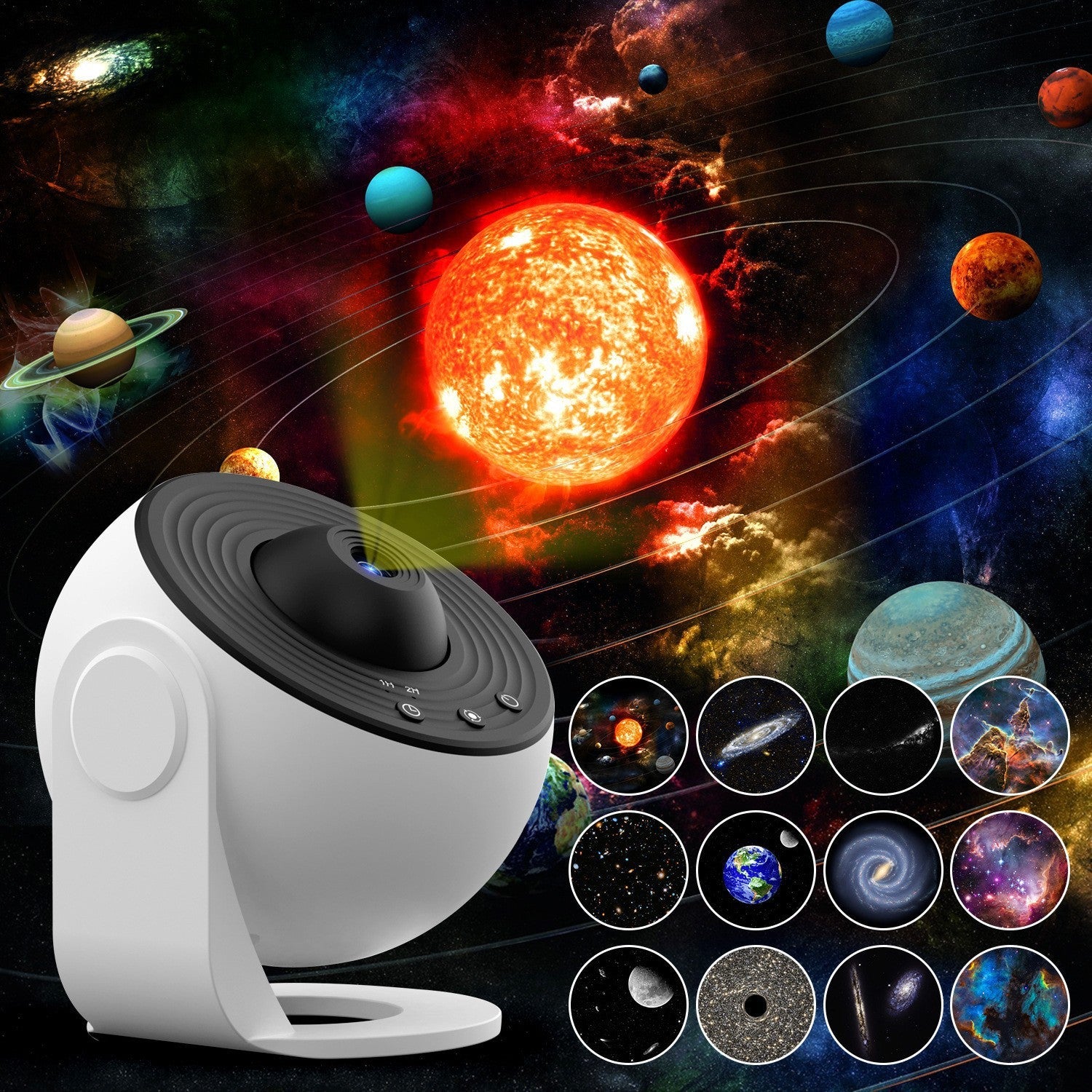 Cosmic Star Projector Table Lamp with HD Videos - Halri