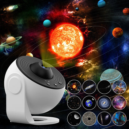 Cosmic Star Projector Table Lamp with HD Videos - Halri