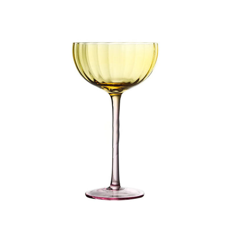 Swirly Patterned Ice Cream Cup, Fun Fall Cocktail Glass, Multicolor Striped Wine Glass