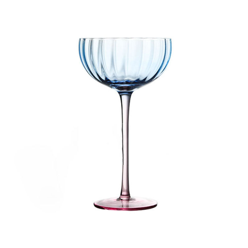 Swirly Patterned Ice Cream Cup, Fun Fall Cocktail Glass, Multicolor Striped Wine Glass