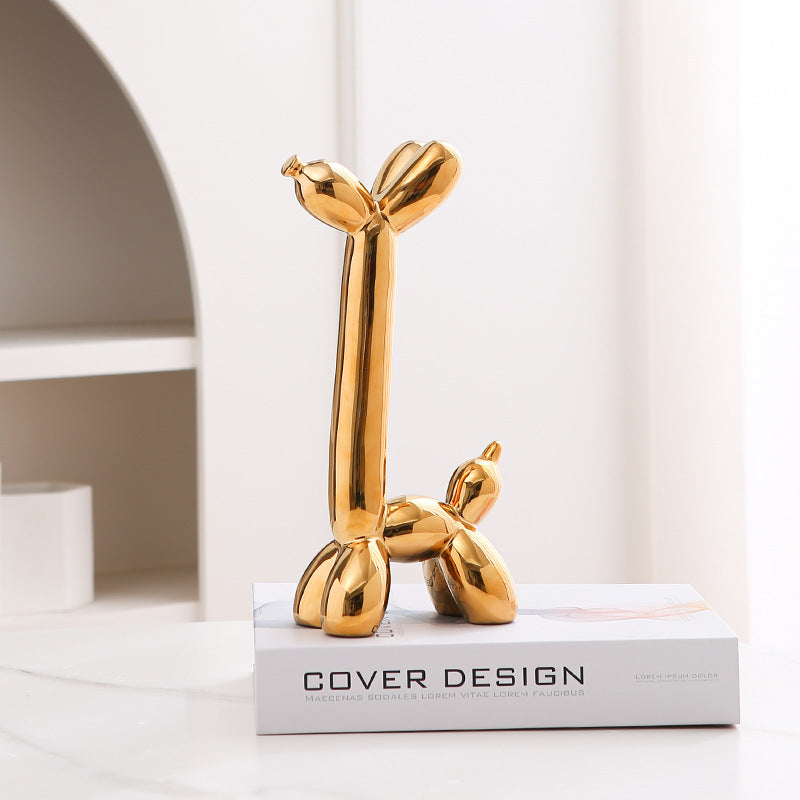 Fun Cute Ceramic Dog Figurine Home Decor