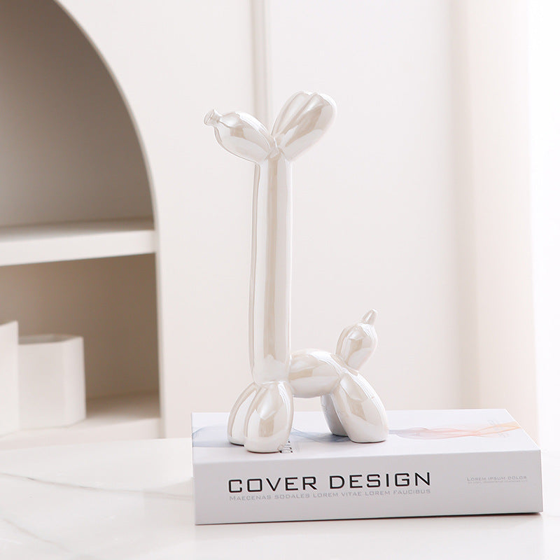 Fun Cute Ceramic Dog Figurine Home Decor