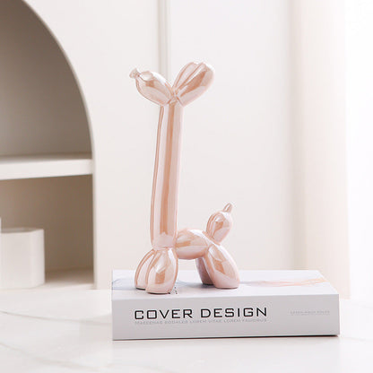 Fun Cute Ceramic Dog Figurine Home Decor