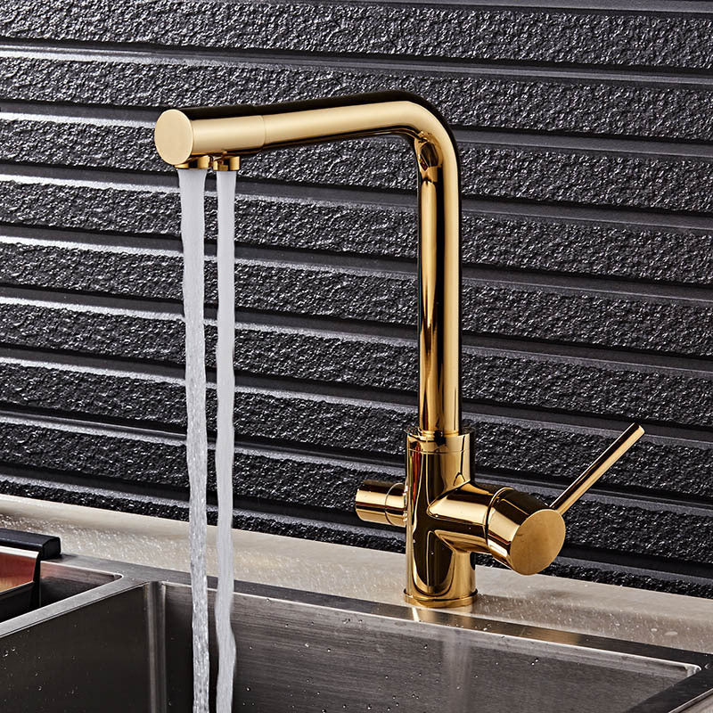Luxury Copper 3-In-1 Kitchen Sink Faucet
