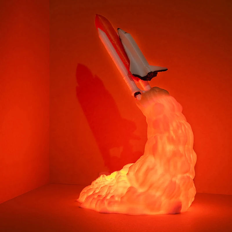 3D Rocket Night Lamp – LED Night Light with Soft Ambient Glow for Kids' Rooms and Creative Spaces 3