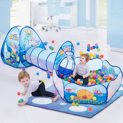 Fun Kids Play Tent with Ball Pit and Tunnel - Halri
