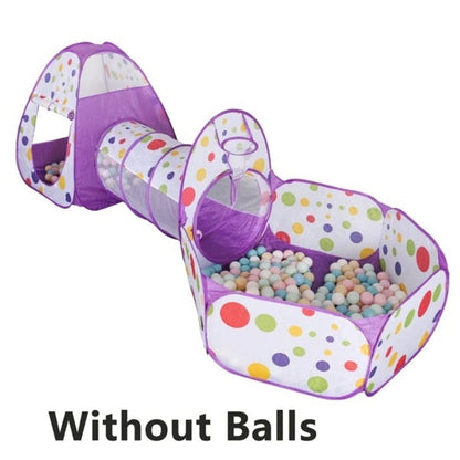 Fun Kids Play Tent with Ball Pit and Tunnel