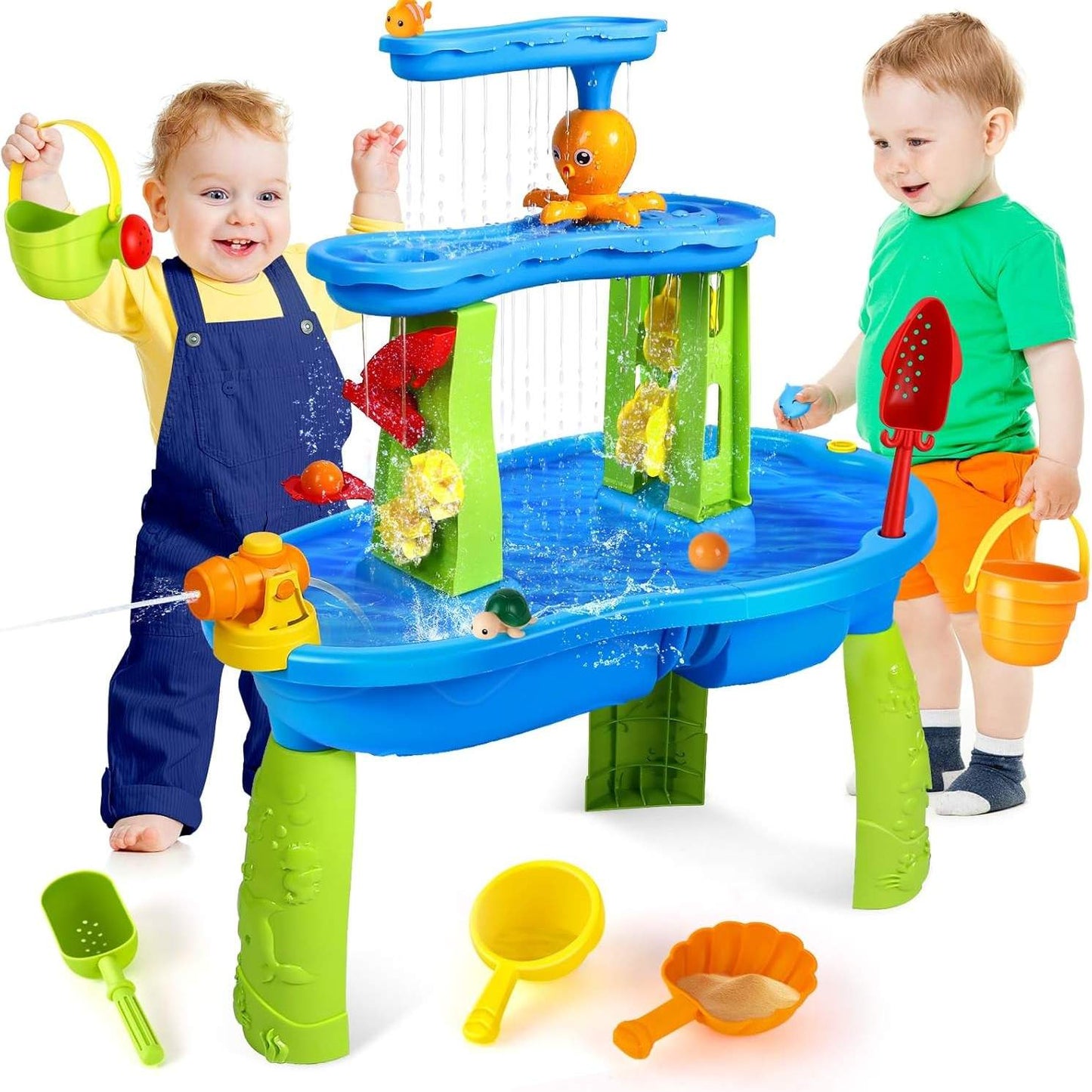 Fun Kids Water Play Table Set for Outdoor Summer Play - Halri