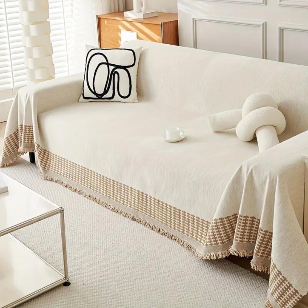 Stylish Sofa Throw Blanket with Fringe - Halri