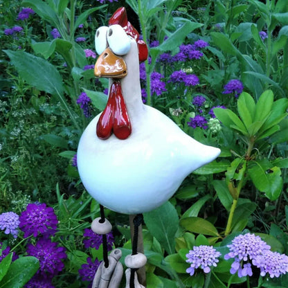 Colorful Yard Chicken Figurine Garden Decoration