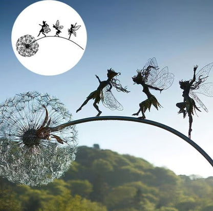 Whimsical Metal Yard Decor Statues