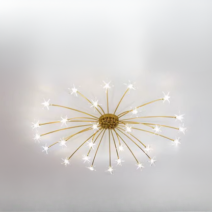 Luxury Chrome Glass Semi Flush Ceiling Light