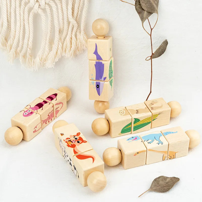 Colorful Wooden Baby Rattle Toy - Halri