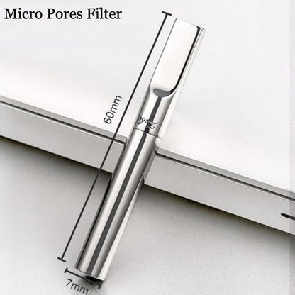 Reusable Metal Cigarette Filter Case with Tar Filter