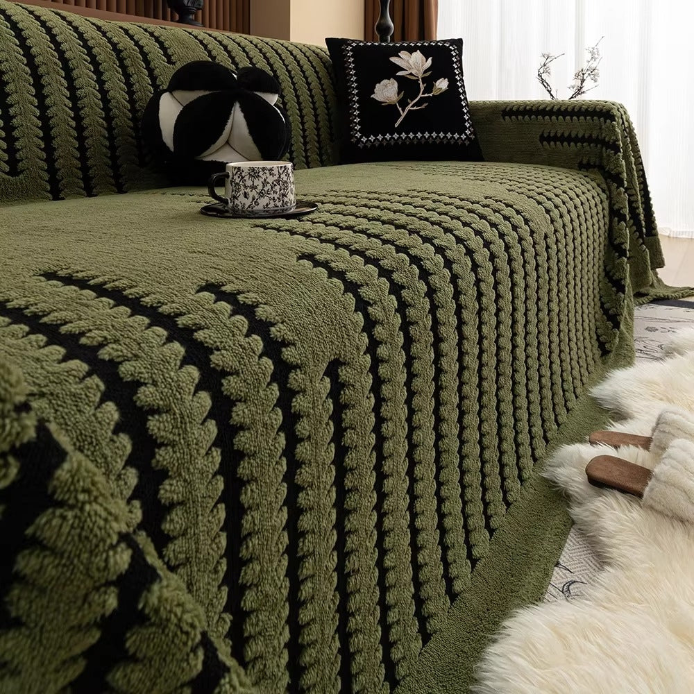 Soft Sofa Cover Cozy Fleece with Classic Pattern