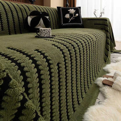 Soft Sofa Cover Cozy Fleece with Classic Pattern