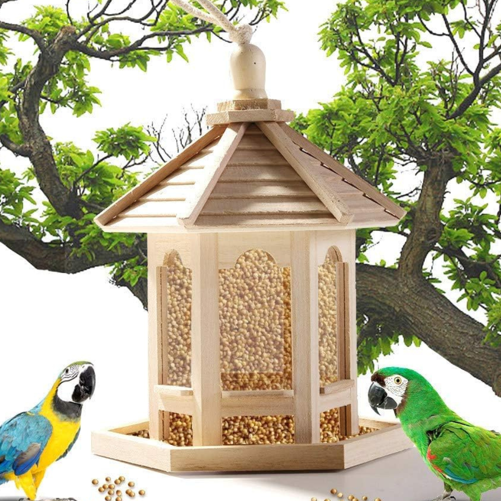 Clear Wood Home Bird Feeder - Halri