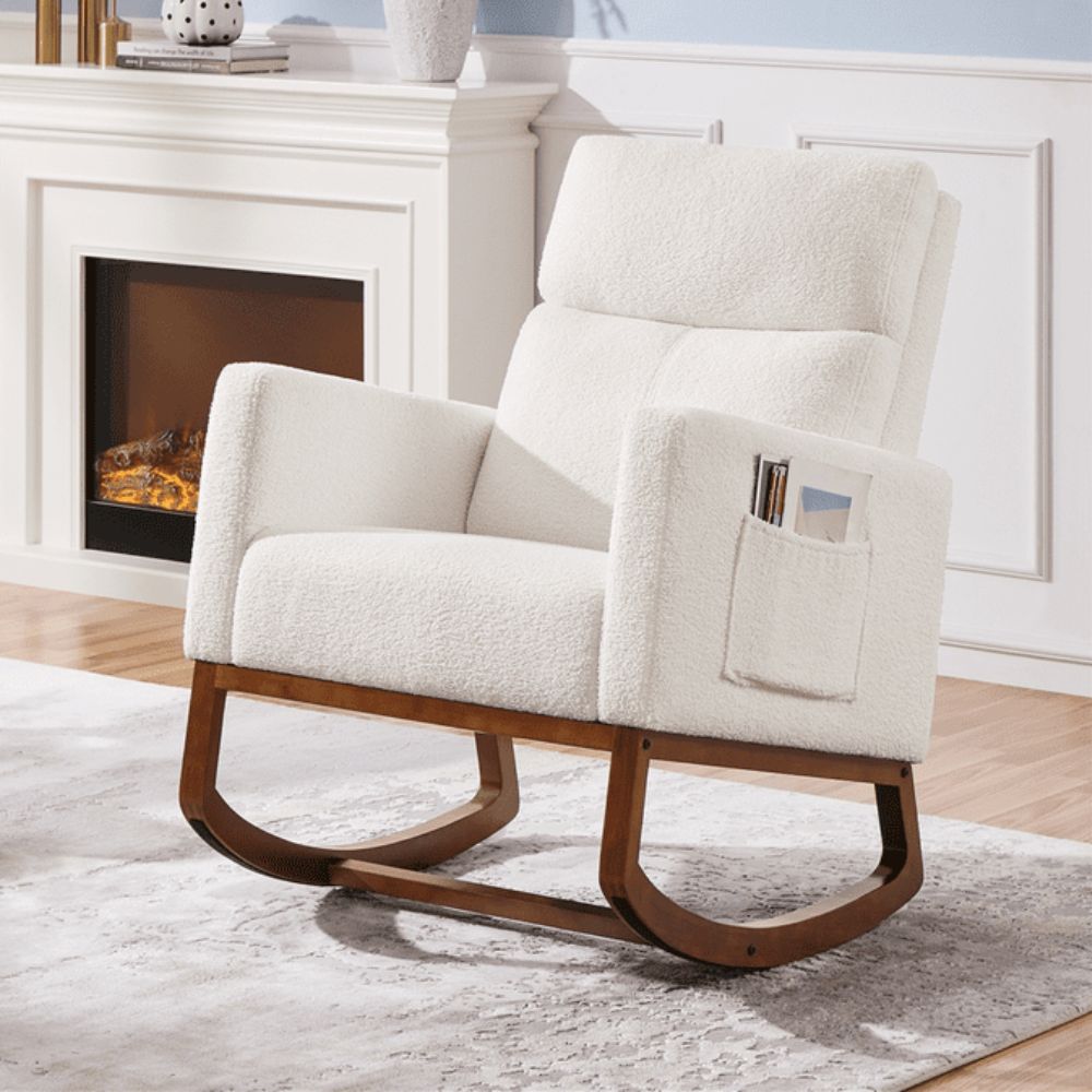 Padded Wooden Outdoor Rocking Chair