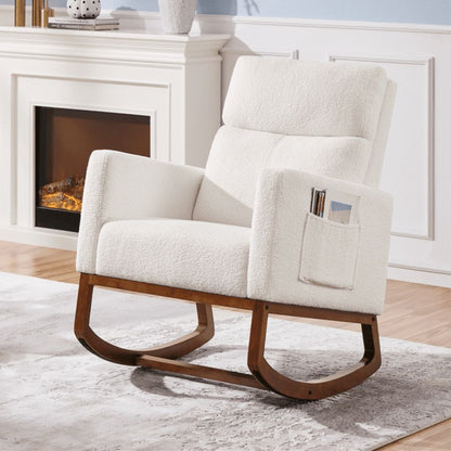 Padded Wooden Outdoor Rocking Chair