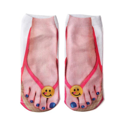 Fun Nail Pattern Crew Socks