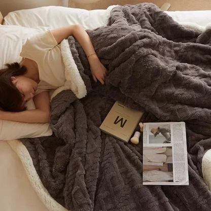 Cozy Plush Fleece Throw Blanket for Bed and Couch