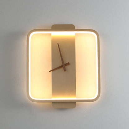 Stylish Round LED Clock Wall Light