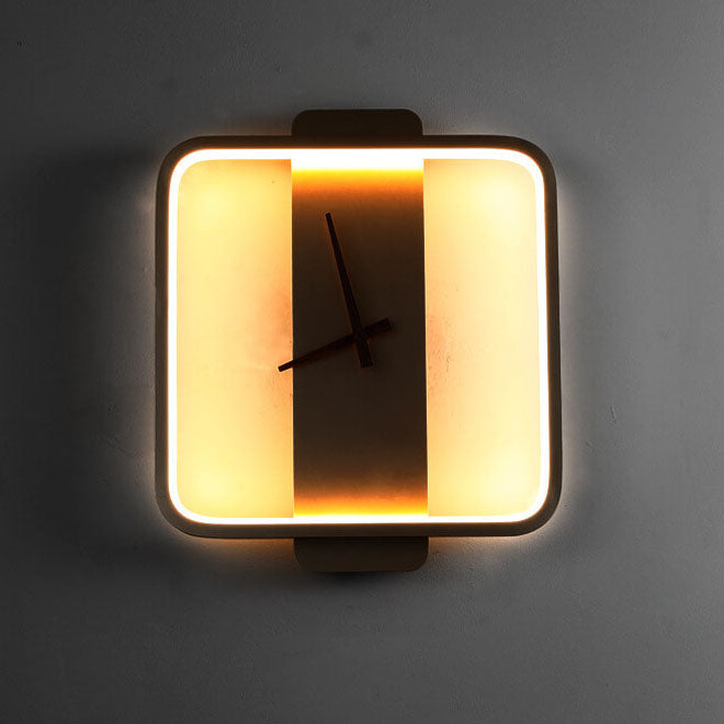 Stylish Round LED Clock Wall Light