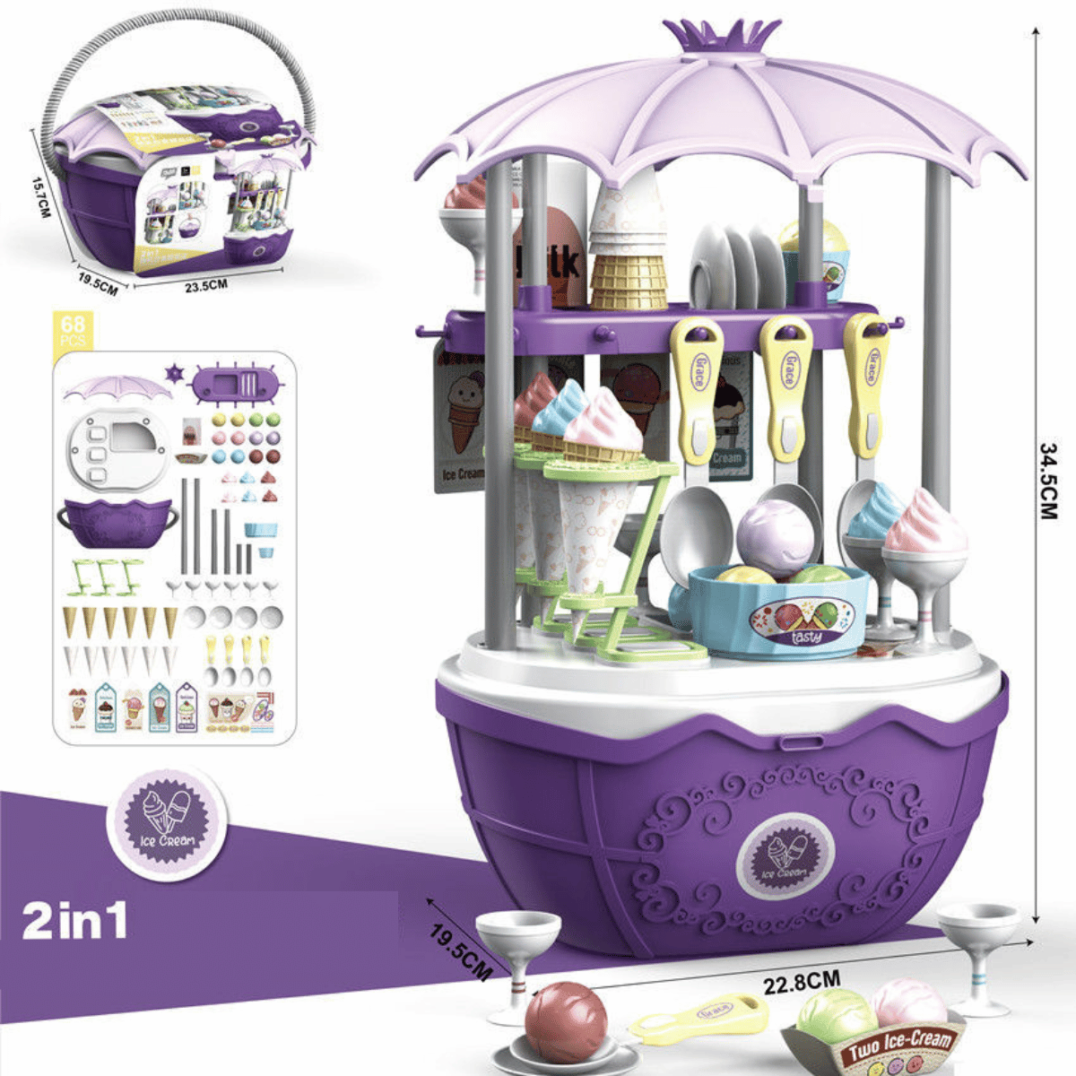 Fun Childrens Ice Cream Shop Playset