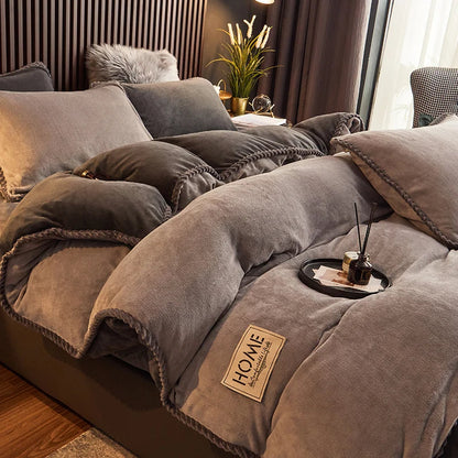 Soft Velvet Fleece Duvet Cover Set