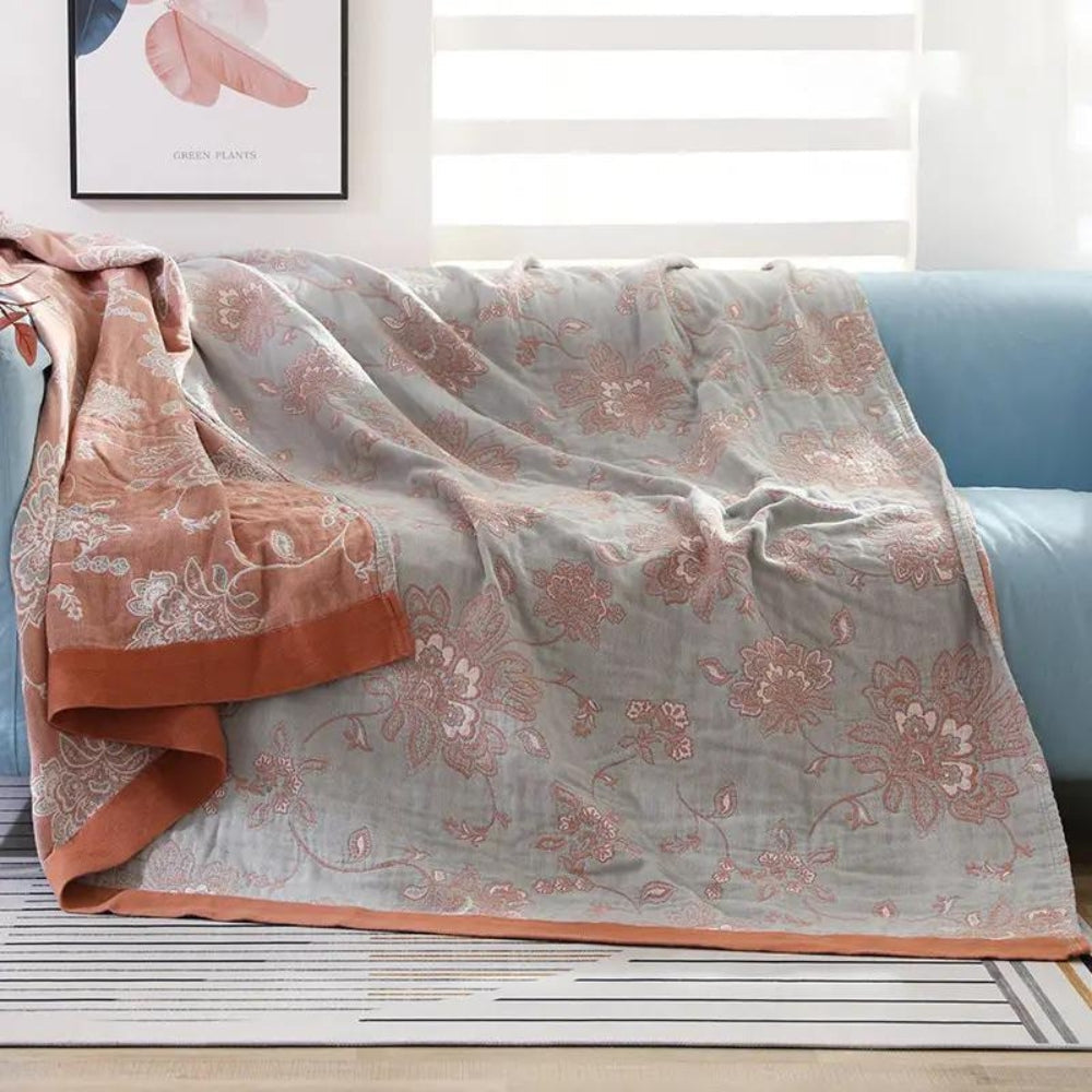Soft Floral Blanket Airy Comfortable Throw